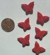 6 13x18mm Red Cinnabar Butterflies